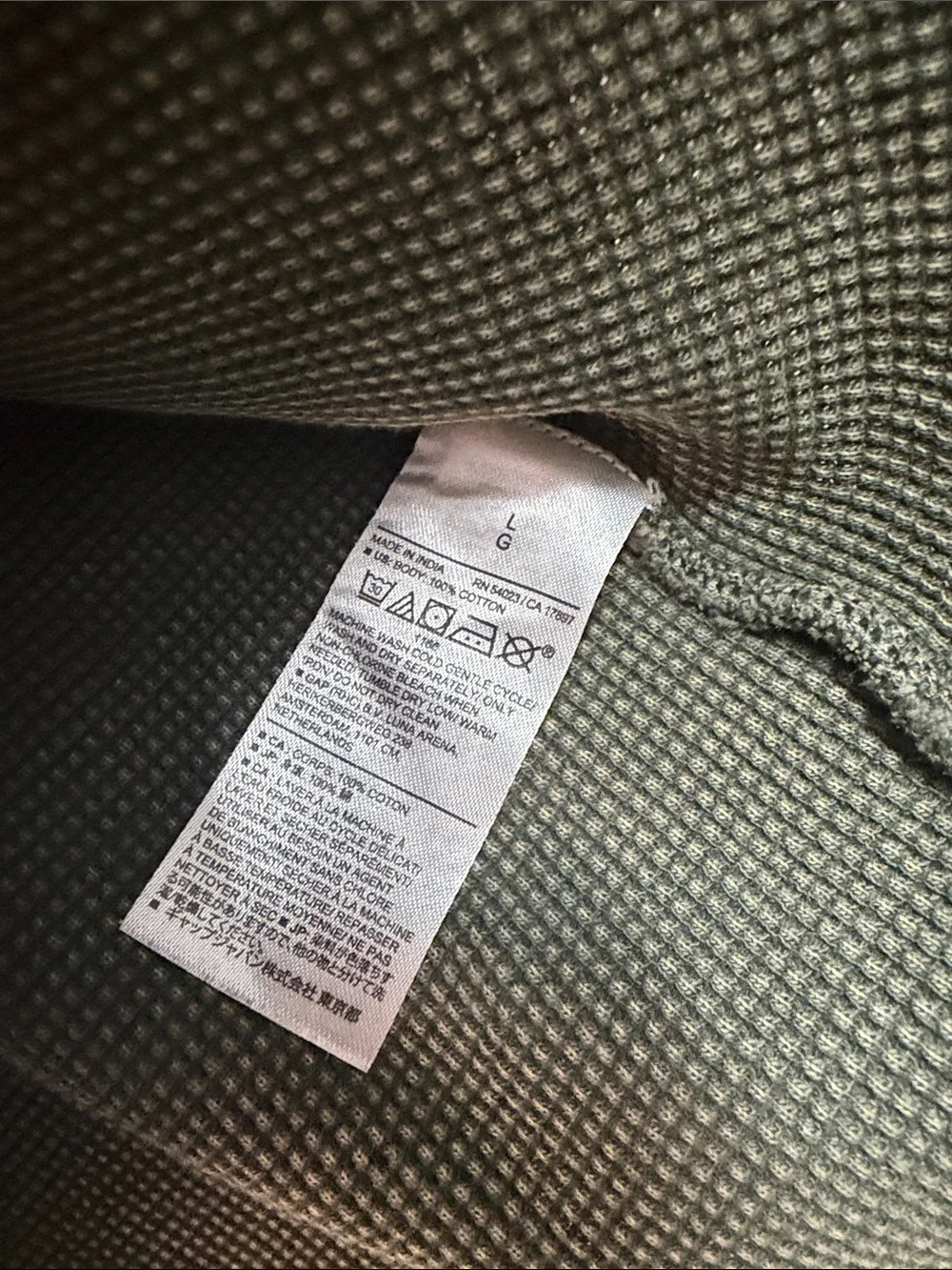 Banana Republic Olive Waffle-Knit Long Sleeve Henley